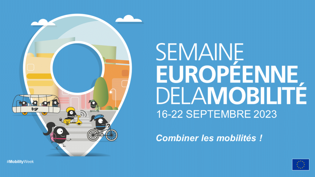 Bannière de communication sur la Semaine européenne de la mobilité du 16 au 22 septembre 2023